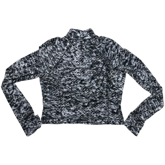 Lululemon Swiftly Tech 1/2 Zip Long Sleeve 2.0 Space Dye Black White Women's 12 - Picture 6 of 10